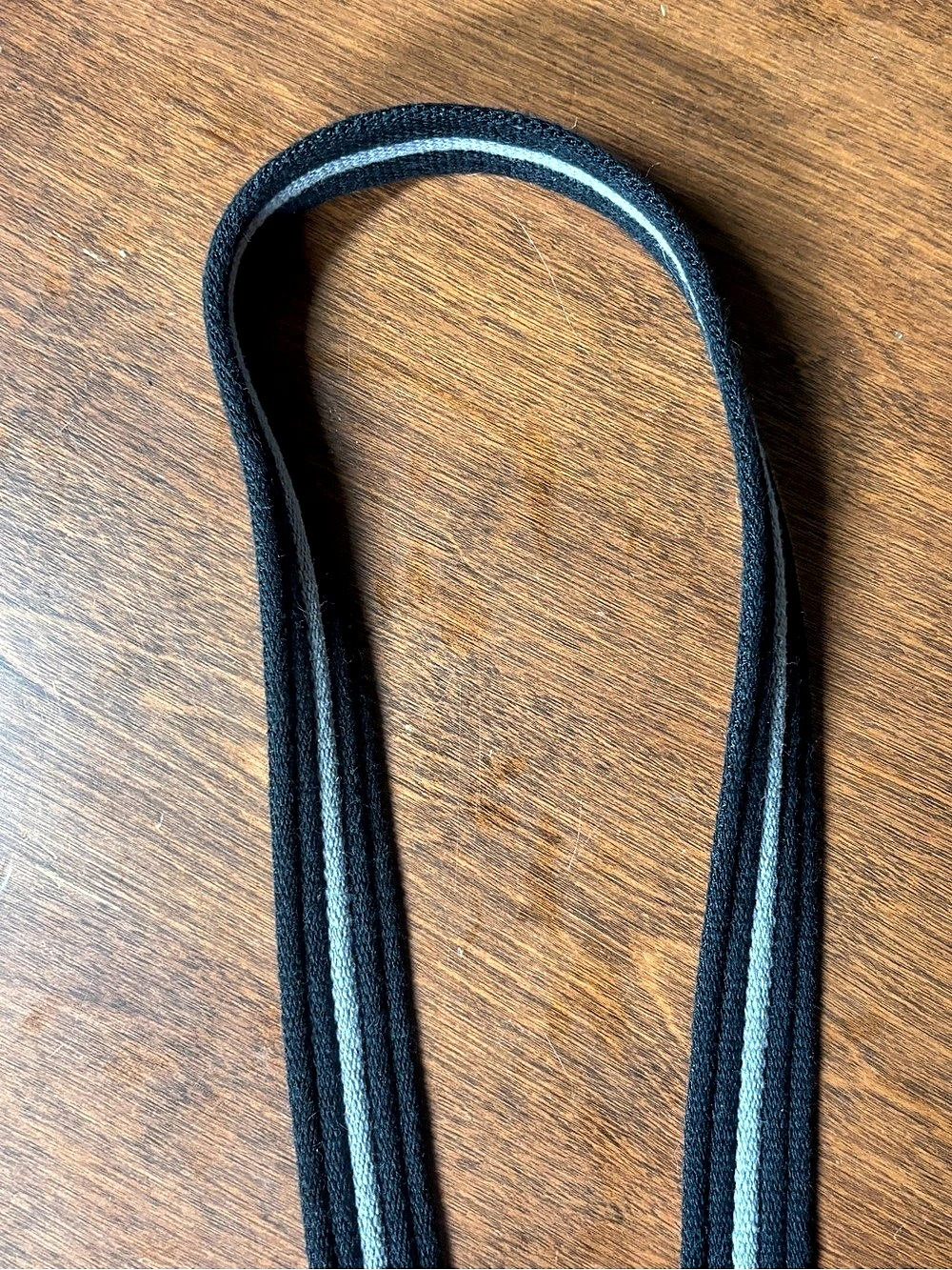 Vintage Braided Canvas & Faux Leather Striped Belt - Size 42